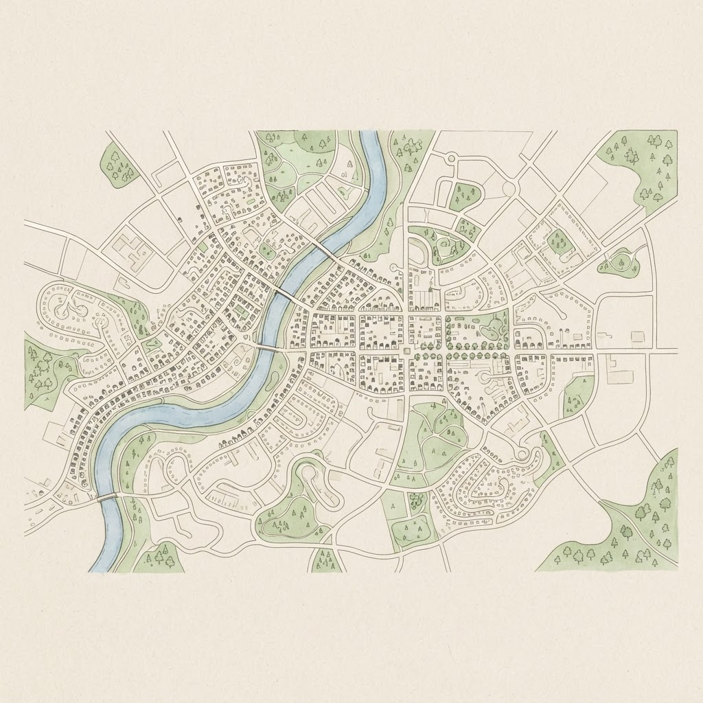 Illustrated map where any place can be claimed